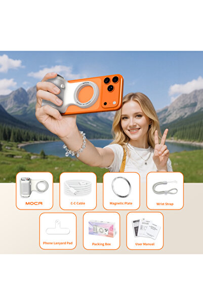 Choice مجموعة واحدة من موكا البيضاء، مقبض كاميرا مغناطيسي للهاتف من كوميتوك م...