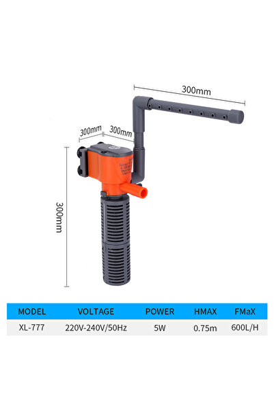 Choice مضخة مياه غاطسة لحوض السمك 3 في 1 بقدرة 5 واط، تعمل بجهد 220-240 فولت ...