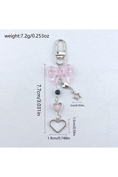 Choice1 K1018-3 سلسلة مفاتيح لطيفة على شكل فيونكة وقلب ونجمة، بتصميم مستوحى م...