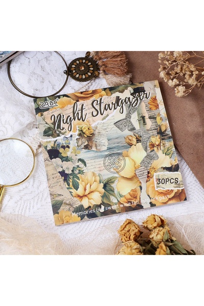 choice2 C 30sheets Vintage Floral Material Paper Base Decorative Background P...