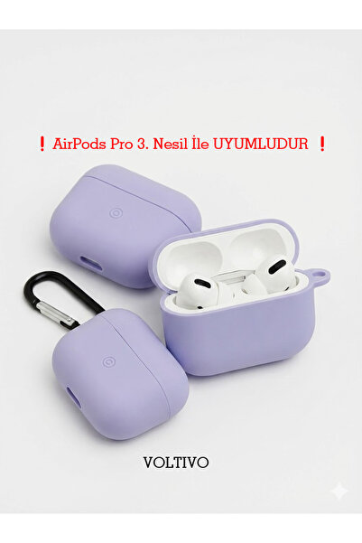 VOLTIVO Air Pods Pro 3. Nesil Uyumlu Renkli Kir Tutmaz Silikon Kancalı Kılıf