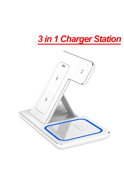 choice2 شاحن لاسلكي سريع قابل للطي من فيكيفون وايت 2 بقوة 30 واط، 3 في 1، متو...