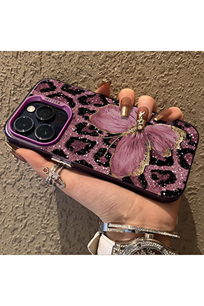 Choice غلاف هاتف بتصميم فراشة ونمر لهواتف آيفون 13 و4، متوافق مع آيفون 17 و16...