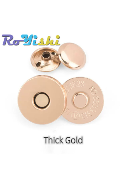 Choice13 18mm Thick Gold 10 Sets Metal Double Rivet Magnetic Clasps Buttons F...