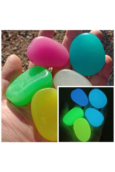 Choice9 مجموعة من 10 حصى مضيئة ملونة، مقاس 4.5 سم، لتزيين الحدائق والفناء، مع...