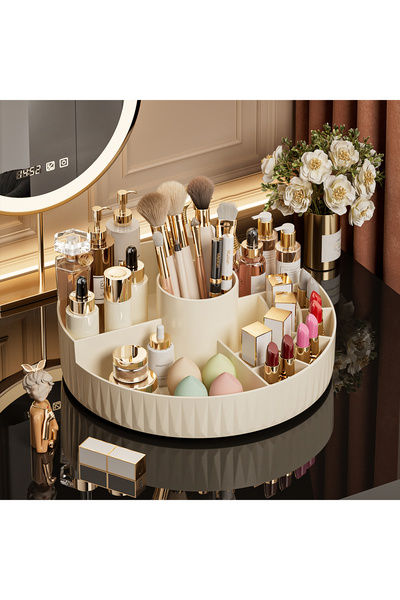 choice2 علبة تخزين مستحضرات تجميل دوارة، منظم متعدد الأقسام لأحمر الشفاه وأقل...