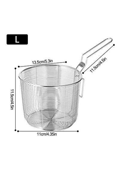 Choice سلة قلي رقائق البطاطس الصغيرة L، مصفاة شبكية، مصنوعة من الفولاذ المقاو...