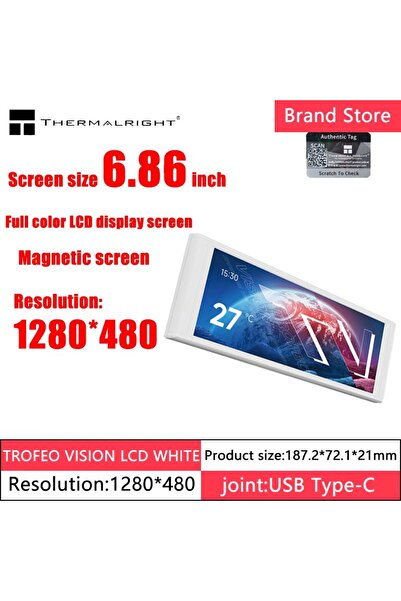 Choice WHITE Thermalright TROFEO VISION LCD 6.86-inch full-color display USB ...