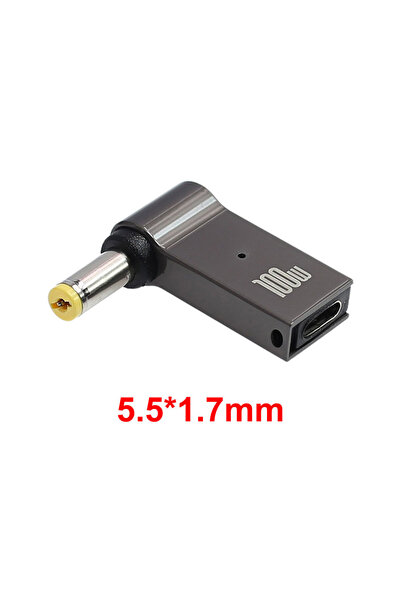 Choice4 5.5x1.7mm 100W USB Type-C to Dc Power Jack Connector USB C to Univers...