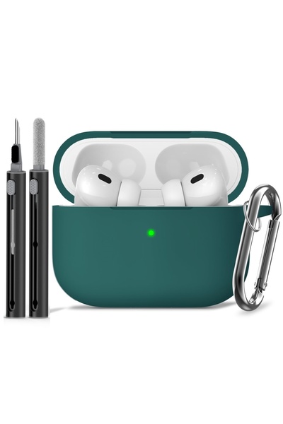Choice16 جراب سيليكون ناعم لسماعات AirPods Pro 3 باللون الأخضر مع قلم، إصدار ...
