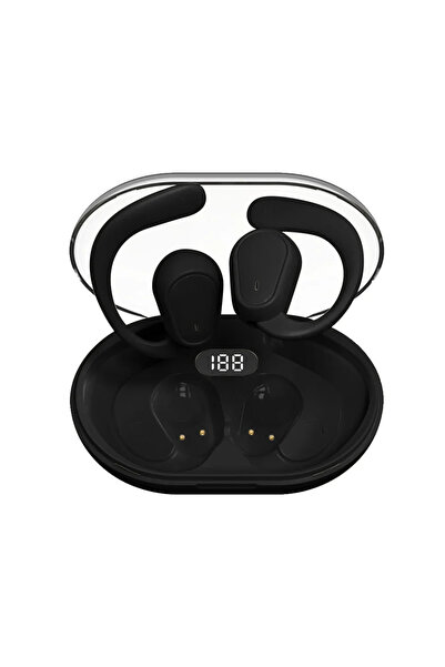 Choice سماعات أذن رياضية سوداء مفتوحة لاسلكية OWS بتقنية بلوتوث 5.3، سماعات س...