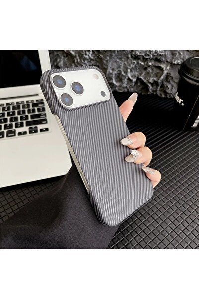 Choice40 غلاف هاتف رفيع أسود اللون من ألياف الكربون والكيفلار، متوافق مع آيفو...