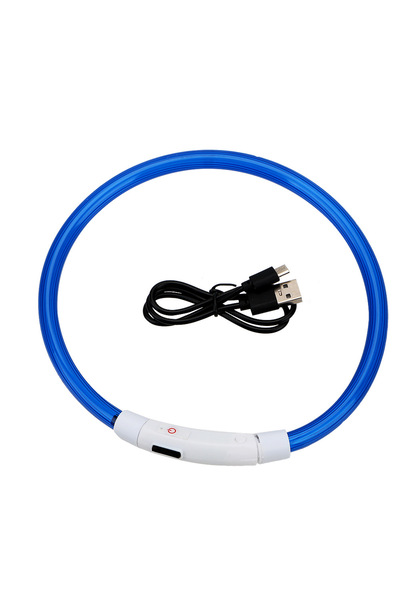 Choice Blue Led Light Dog Collar Detachable Glowing USB Charging Luminous Lea...