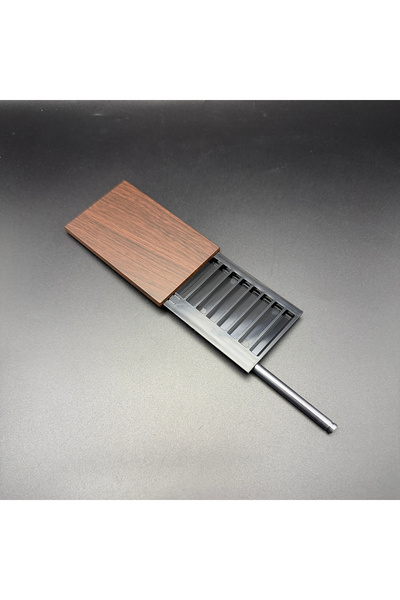 Choice6 علبة سجائر بلاستيكية من الخشب البني الداكن، قطعة واحدة، مع أنبوب معدن...