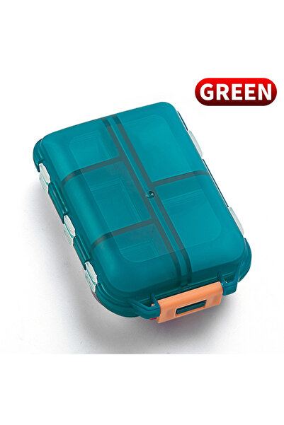 Choice1 علبة توزيع حبوب سفر خضراء مريحة، علبة أدوية صيدلانية محمولة صغيرة 10 ...