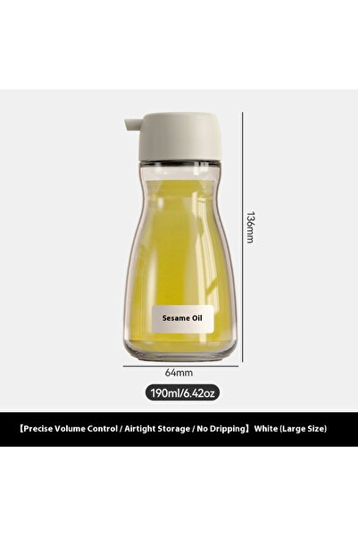 Choice3 white large 1pcs Japanese Style Glass Oil Pot Desktop Seasoning Bottl...