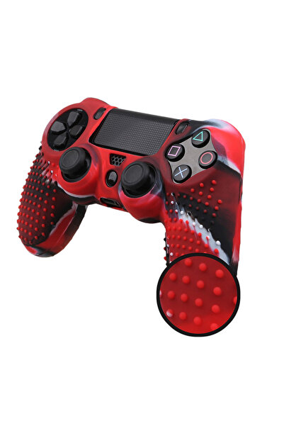 Choice Red Camouflage Silicone Skin Grip Cover Case For PS4 PlayStation 4 Con...