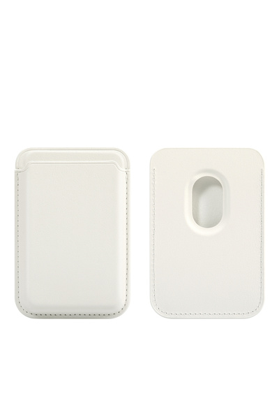 Choice10 حقيبة بطاقات من جلد الصناعي الأبيض، مناسبة غلاف هاتف المزودة بشريط م...