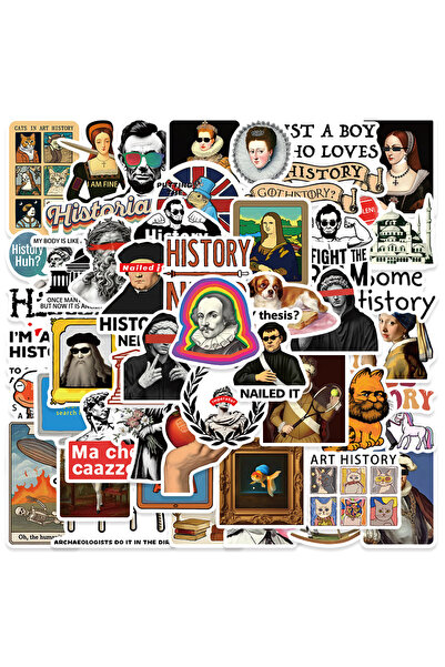 Choice ملصقات تاريخية مرحة متعددة الألوان، 50 قطعة، ملصقات يمكنك صنعها بنفسك،...