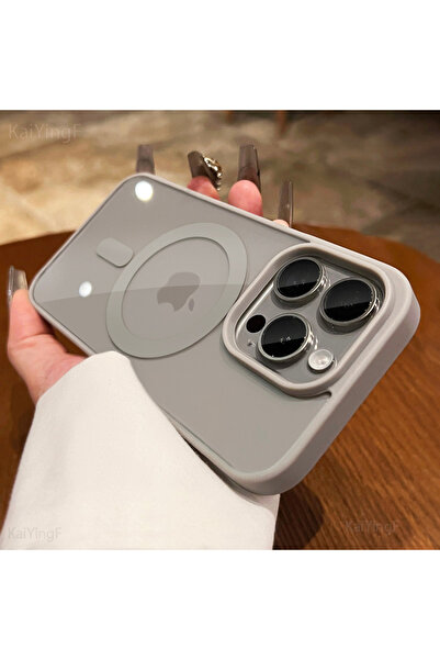 Choice جراب شفاف فاخر رمادي اللون لهاتف iPhone 15 Pro Max، متوافق مع MagSafe،...