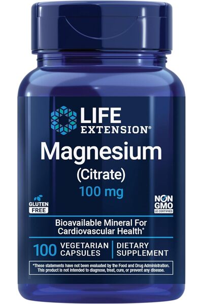 Life Extension Magnesium (Citrate), 100 mg, 100 Vegetarian Capsules