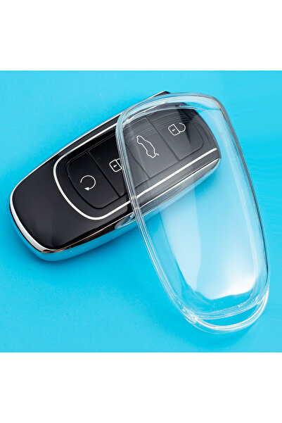 Choice3 1x Key Case (Clear) Slim Car Key Fob Case Cover Keychain For Chery Ti...