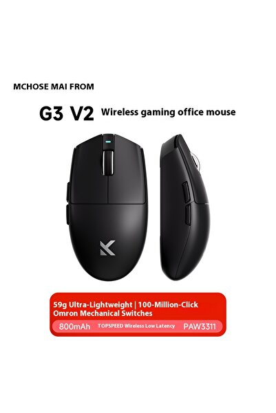 Choice1 ماوس ألعاب MCHOSE G3 V2 أسود ثلاثي الأوضاع لاسلكي بمستشعر Paw3311 خفي...