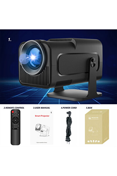 Choice1 US Plug Black 2025 4K Android 11 Projector Native 1080P 390ANSI HY320...