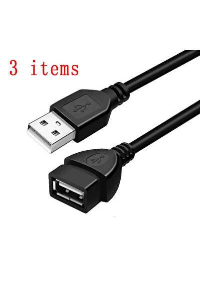 Choice كابل تمديد USB 2.0 بطول 1.5 متر - 3 قطع (1/3 قطع) - خط نقل بيانات بأسل...
