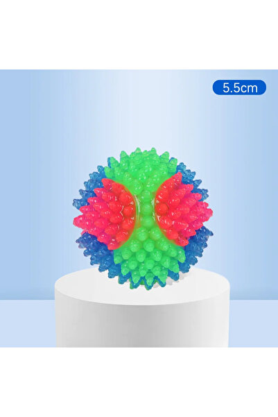 Choice3 كرة مضيئة للكلاب من مادة TPR، قطرها 5.5 سم، مزودة بأشواك، بثلاثة ألوا...
