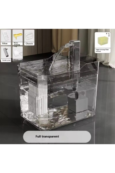 choice2 USB Transparent Cat Water Fountain Auto Filter Transparent Drinker US...