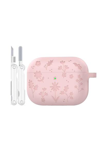 Choice pink For Airpods Pro 3 Case with Cleaner Kit, Floral Engraved Shockpro...