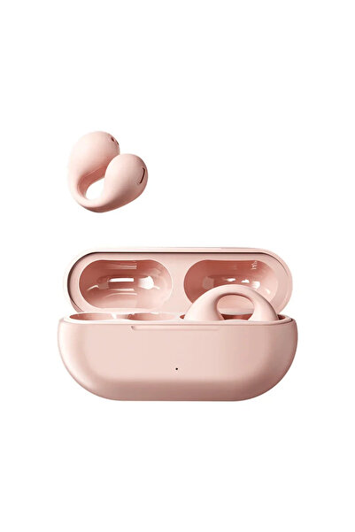 choice2 سماعة أذن لاسلكية بلوتوث وردية اللون، مزودة بمشبك للأذن، مناسبة للريا...