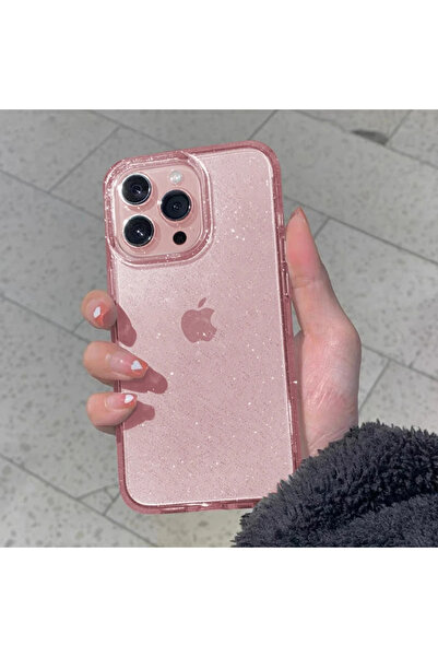 Choice72 جراب شفاف ناعم مزين ببريق وردي لامع لهاتف آيفون 17 برو، متوافق مع هو...