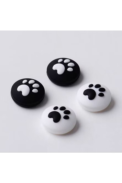 Choice Pack C 4pcs Soft Silicone Cute Cat Thumb Stick Grips Cap For Switch Ol...