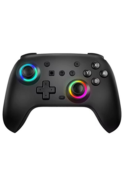 Choice3 وحدة تحكم لاسلكية سوداء بإضاءة RGB لأجهزة Switch/ OLED/ Lite/ Steam/ ...