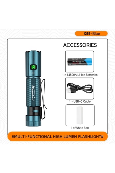choice2 X59-Blue Mini LED Pen Clip Flashlight Portable Keychain Light EDC Typ...