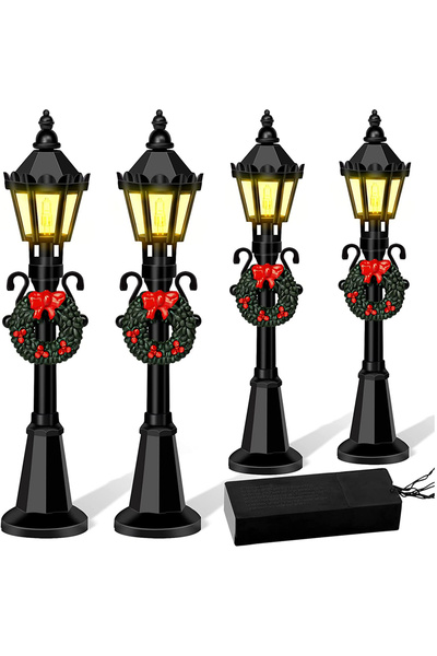 Choice 4 Pcs 4 Pcs Christmas Mini Street Light Models Dollhouse Streetlight M...