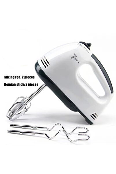 Choice1 مضرب بيض كهربائي صغير أبيض اللون بـ 7 سرعات، محمول باليد، للاستخدام ا...