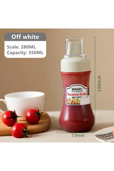 choice2 White 350ml Squeeze Condiment Bottles 5 Hole Sauce Squeeze Bottle Wit...