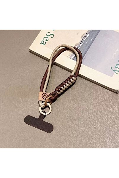 Choice1 2 INS British Style Contrasting Woven Phone Lanyard Short Handheld Tr...