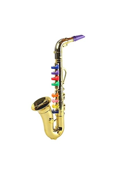 MASHASHOP Saxofon muzical de jucărie, 8 clape, auriu