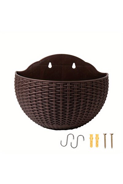 choice2 Coffee European Style Imitation Rattan Wall Hanging Half Round Flower...