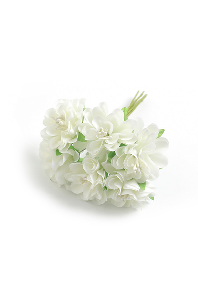 Choice5 باقة زهور قرنفل حرير صغيرة بيضاء اللون، مقاس 8×11 سم، 6 قطع، لتزيين ا...