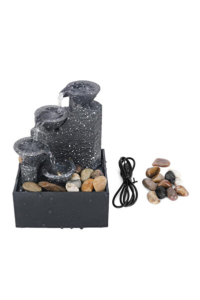 choice2 نافورة صغيرة على شكل زن - شلال LED مريح لمكتب العمل، غرفة اليوغا، ودي...