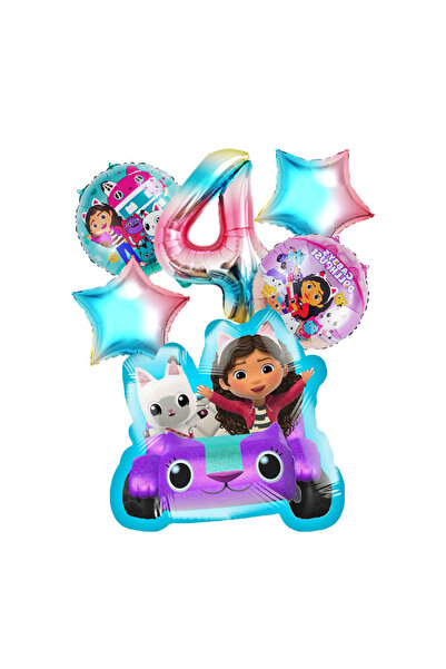 Choice37 مجموعة بالونات بيت الدمى غابي (عبوة واحدة، 4 أو 6 قطع) - مستلزمات تز...