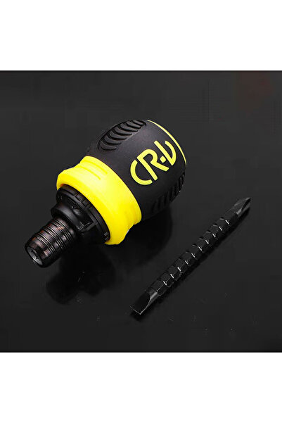choice2 yellow Ratchet Screwdriver Set Short Handle Cross Groove Drill Head T...