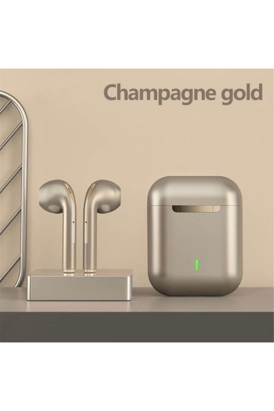 Choice4 سماعات أذن ستيريو لاسلكية ثنائية الأذن J18 باللون الذهبي الوردي، قابل...