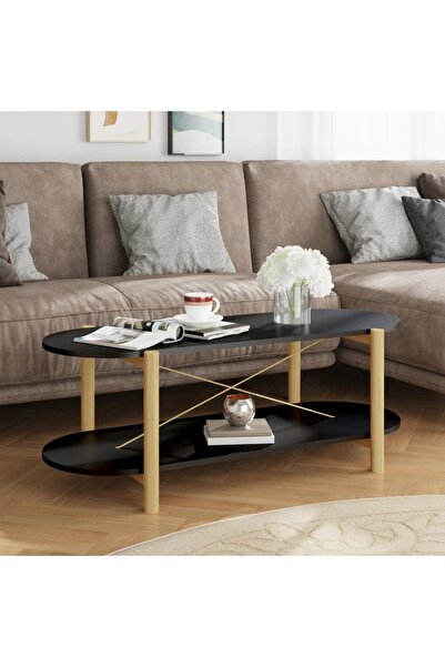 Concept Masă de cafea, neagră, 110x48x40 cm, lemn compozit