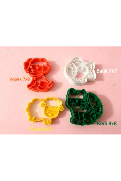 3Dikili design Cute Animal Shaped Cookie Mold Set